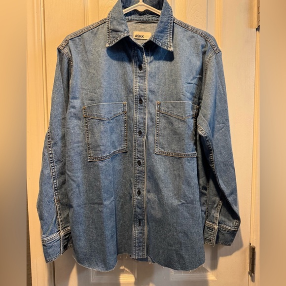 Sale!▪️NWOT ASKK NY Oversized Denim Button Down Shirt - Picture 10 of 11